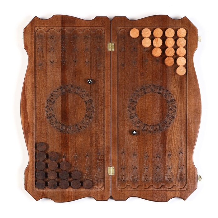 Настольные игры 3 в 1  Настольные игры 3 в 1 "Режанс": нарды, шахматы, шашки, из массива бука, патина, 56 х 58 см
