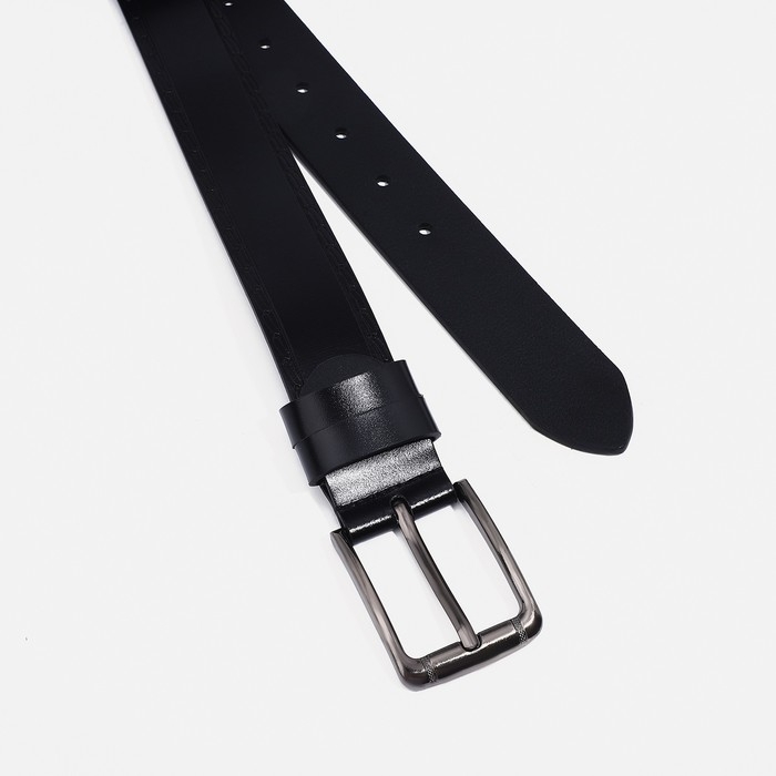 Ремень мужской, ширина 4 см, винт, пряжка металл, цвет чёрный Ремень мужской, ширина 4 см, винт, пряжка металл, цвет чёрный
