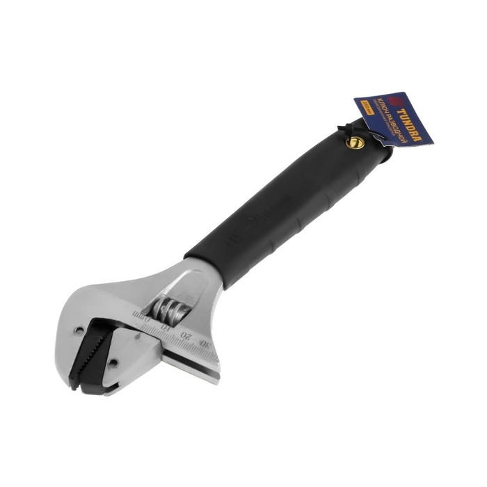 Ключ разводной ТУНДРА, автоматический захват при вращении, обрезиненная рукоятка, 250 мм Ключ разводной ТУНДРА, автоматический захват при вращении, обрезиненная рукоятка, 250 мм