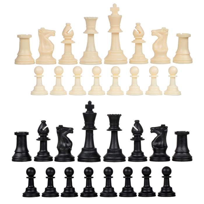 Шахматные фигуры, пластик, король h-9.5 см, пешка h-4.5 см Шахматные фигуры, пластик, король h-9.5 см, пешка h-4.5 см