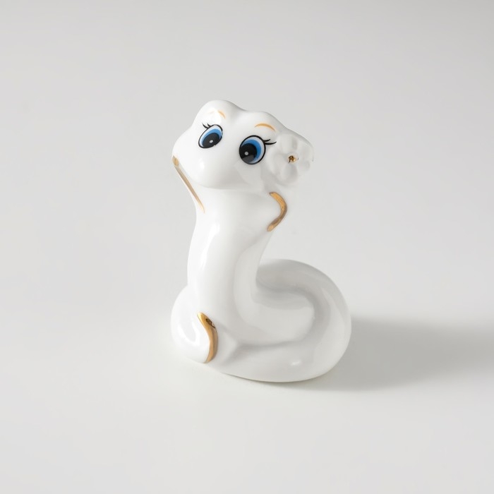 Сувенир керамика Сувенир керамика "Змейка с цветочком" с золотом 2,7х4х6 см