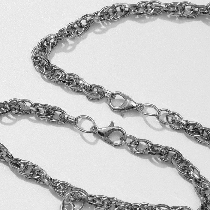 Браслеты «Неразлучники» он и она, цвет чернёное серебро, L=17 см