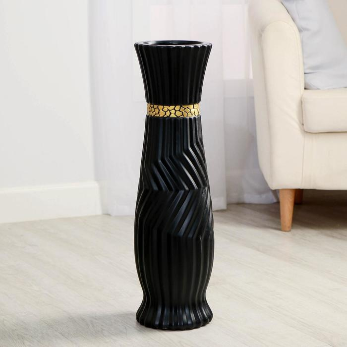 Ваза керамика напольная Ваза керамика напольная "Эмма" 16х60 см, чёрный