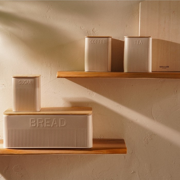 Банка для хранениясыпучих продуктов «Сан-Лоренцо», 10×13 см, цвет розовый, с бамбуковой крышкой