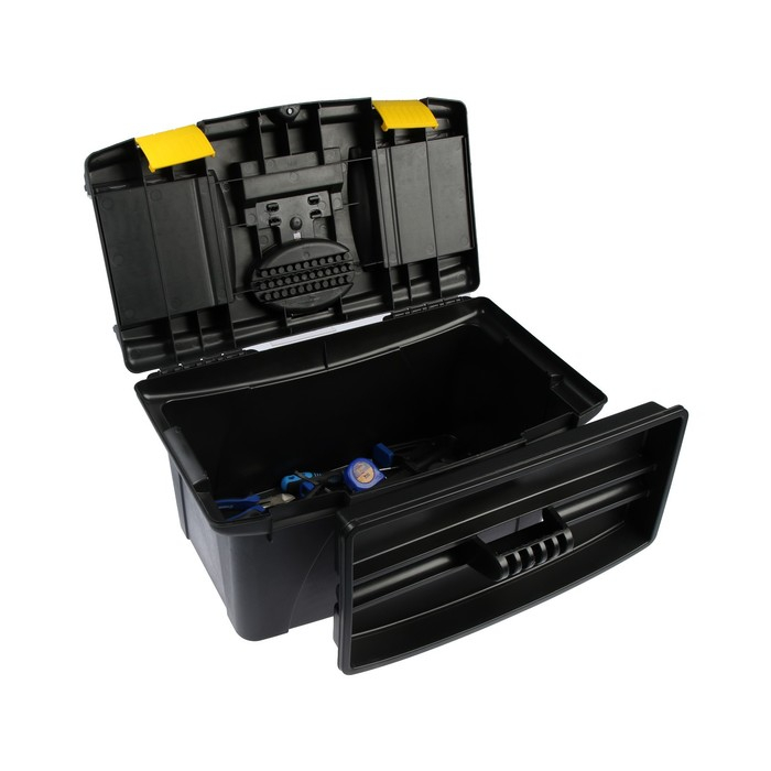 Ящик для инструмента ТУНДРА, 22 Ящик для инструмента ТУНДРА, 22", 565 х 325 х 290 мм, пластиковый, лоток, два органайзера