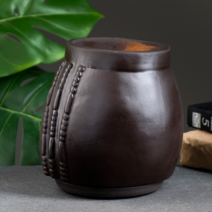 Горшок - органайзер Горшок - органайзер "Клеопатра" черный, 1,6 л/ 16х17х15см