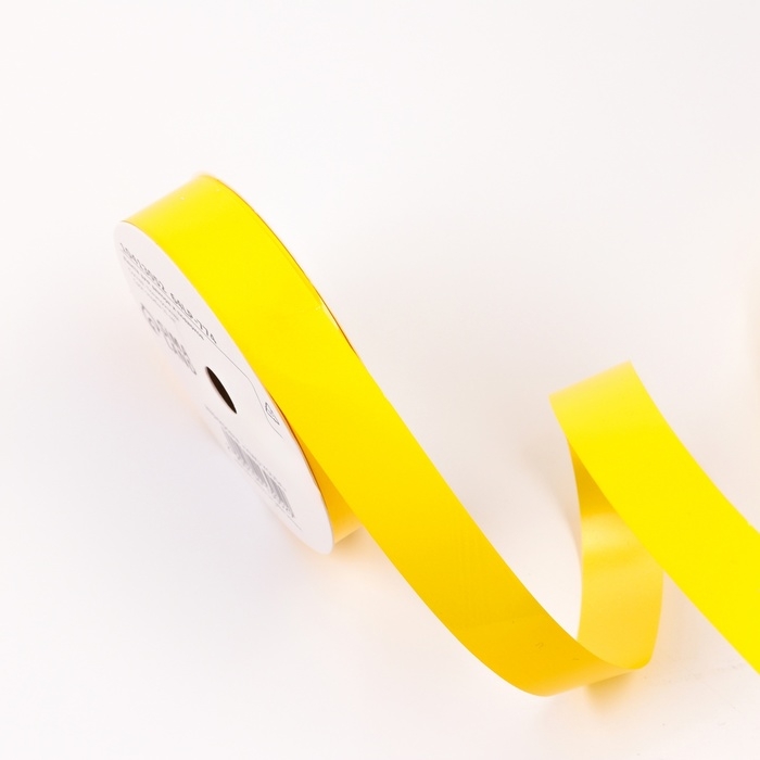 Лента для декора и подарков, Лента для декора и подарков, "Глянец", желтый, 2 см х 50 м