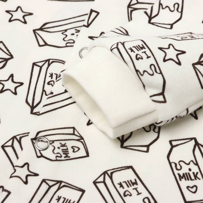 Комбинезон детский закрытые ножки, цвет белый/молоко, рост 68 см