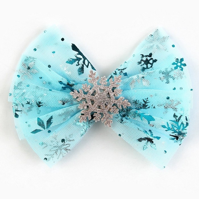 Бант заколка для волос новогодняя «Princess», на Новый год Бант заколка для волос новогодняя «Princess», на Новый год