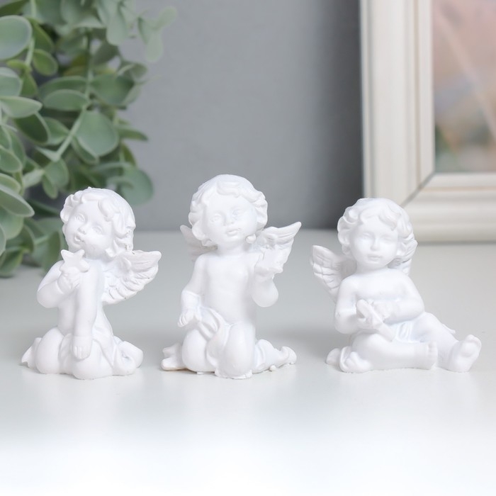 Сувенир полистоун  Сувенир полистоун "Белоснежный ангел со звёздочкой" МИКС 4,5х3,5х5,5 см