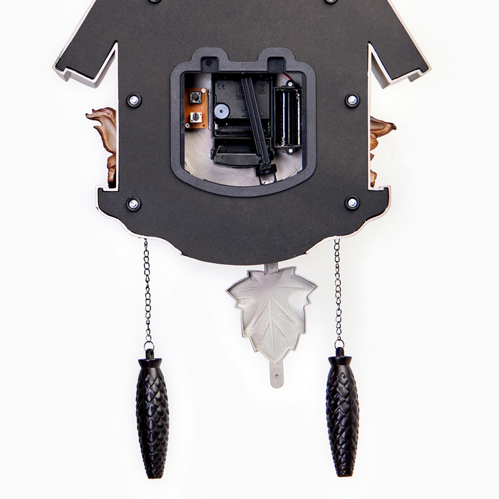 Часы настенные интерьерные большие с кукушкой  Часы настенные интерьерные большие с кукушкой "Белочки", бесшумные, 53 х 7 х 35 см