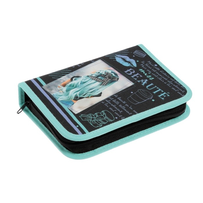 Пенал 1 секция, 140 х 200 х 40 мм, 2 откидные планки, тканевый, Hatber Пенал 1 секция, 140 х 200 х 40 мм, 2 откидные планки, тканевый, Hatber "Привет, красотка"