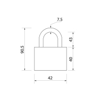 Замок навесной LOCKLAND, 40 мм, влагозащищенный,  длинная дужка, 2 ключа, цвет черный