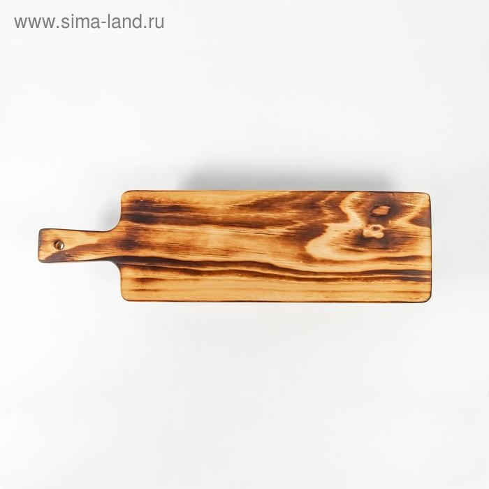 Доска деревянная разделочная, для подачи на ножках из натурального кедра Mаgistrо, 38×10,5×6,5 см, с ручкой, обожжённая Доска деревянная разделочная, для подачи на ножках из натурального кедра Mаgistrо, 38×10,5×6,5 см, с ручкой, обожжённая