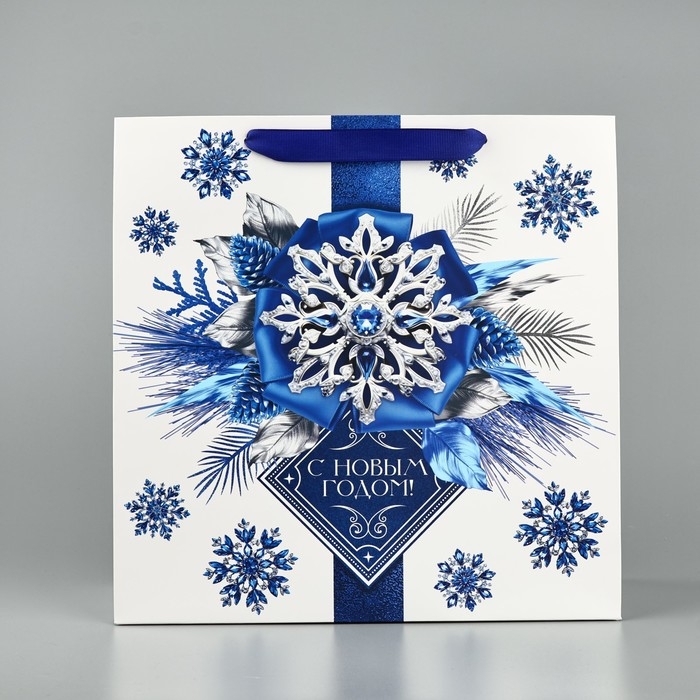 Пакет подарочный новогодний ламинированный квадратный «С Новым годом», 30 х 30 х 12 см , Новый год Пакет подарочный новогодний ламинированный квадратный «С Новым годом», 30 х 30 х 12 см , Новый год