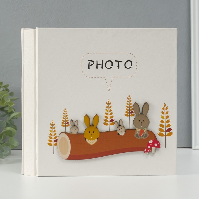 Фотоальбом на 100 фото кожзам 10х15 см Фотоальбом на 100 фото кожзам 10х15 см "Лесные братья" в коробке 4х22х23 см