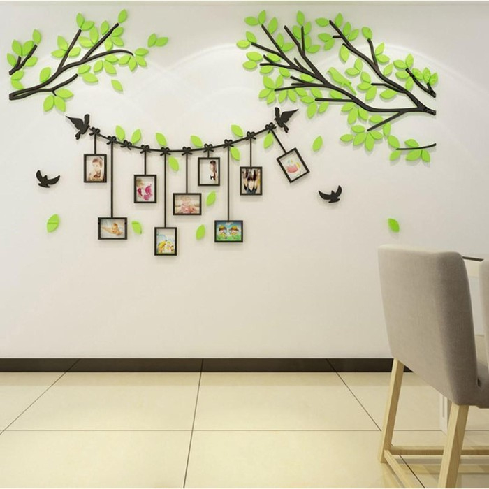Наклейки интерьерные с фоторамками Наклейки интерьерные с фоторамками "Веточки", декор на стену, панно 115 х 200 см, 186 эл