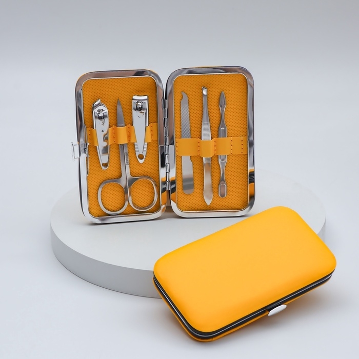 Набор маникюрный, 6 предметов, в футляре, цвет МИКС Набор маникюрный, 6 предметов, в футляре, цвет МИКС