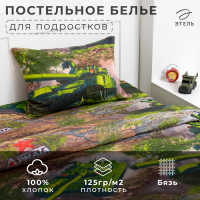 Постельное бельё «Этель» 1.5 сп Танки 143*215 см, 150*214 см, 50*70 см, бязь 125 г/м2