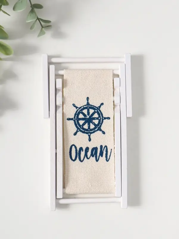 Сувенир дерево "Стул пляжный со штурвалом" 9х1х15,5 см