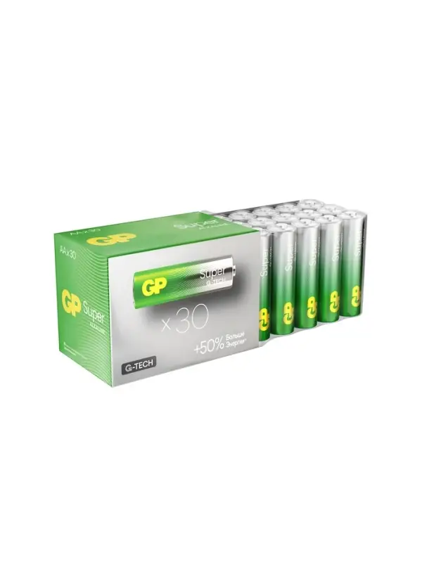Батарейка алкалиновая GP Super Alkaline G-Tech, AAA, LR03-30BOX, 1.5 В, набор, 30 шт.