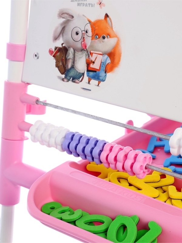 Доска знаний-мольберт 2 двусторонний ДЗМ2/РЗ розовый-2