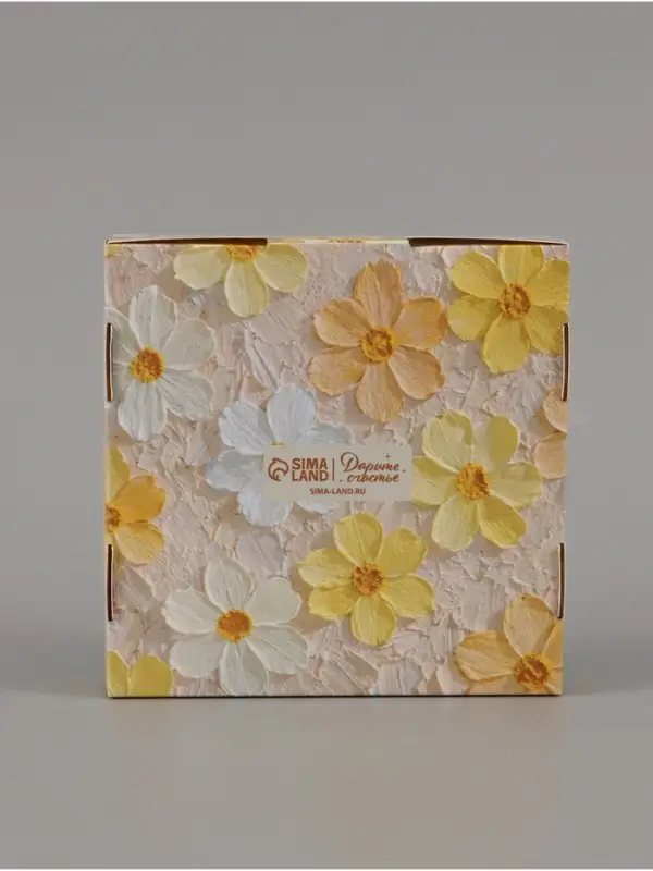 Коробка подарочная самосборная с окном &laquo;Цветы&raquo;, 13&times;13&times;3 см