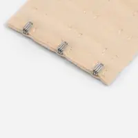 Застёжка для бюстгальтера, удлинитель, 3 ряда 3 крючка, 5×5.5 см, бежевая