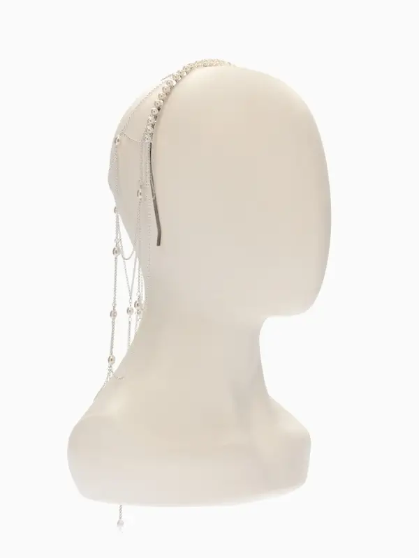 Украшение для волос  Украшение для волос "Паутина" 44см, цвет белый в серебре