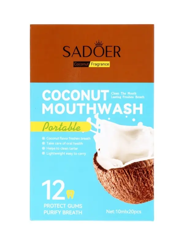 Ополаскиватель для полости рта в стиках со вкусом кокоса, 20 шт. по 10 мл