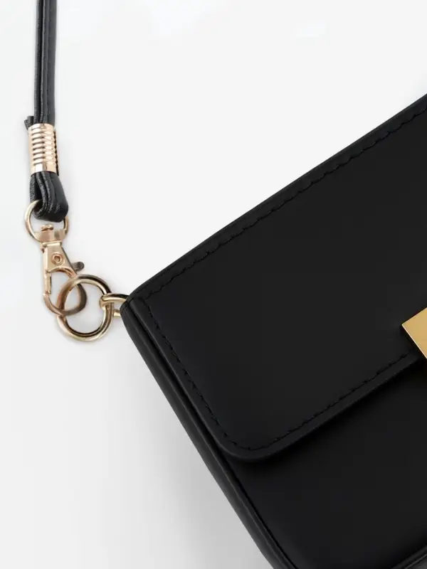 Ручка-шнурок для сумки, с карабинами, 120&times;0.6 см, чёрная