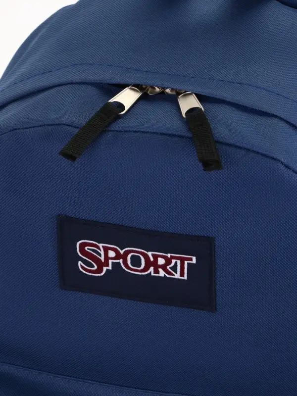 Рюкзак школьный на молнии, с карманом, однотонный, размер 30&times;14&times;41 см, синий