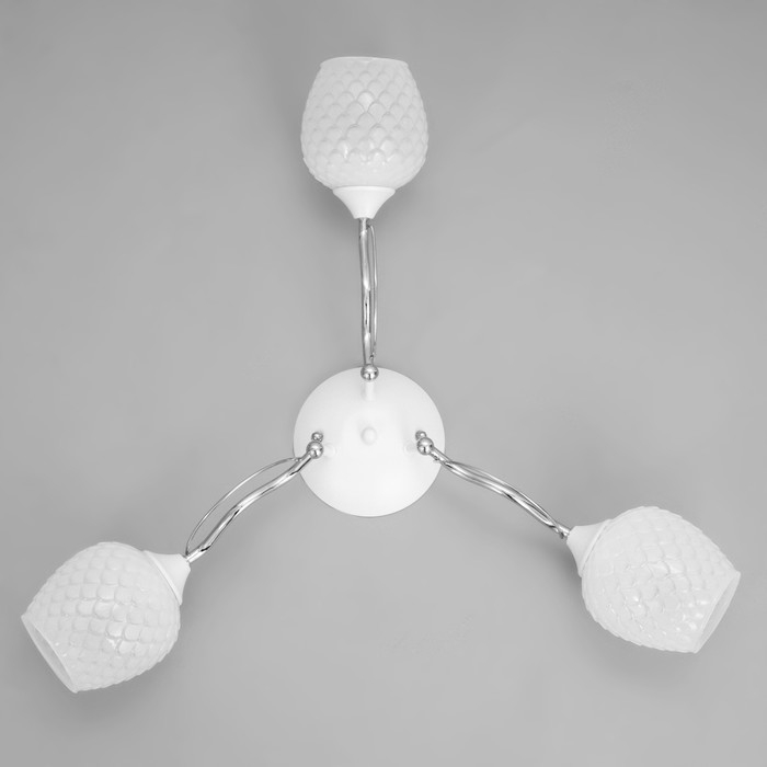 Люстра Люстра "Элия" 3хЕ27 40Вт бело-хромовый 47х47х18 см BayerLux