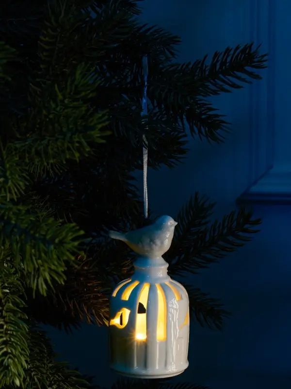 Подвеска светодиодная &laquo;Птичка&raquo;, 5.8&times;5.8&times;11 см, 1 LED, керамика, от батареек LR44&times;2, свечение тёплое белое