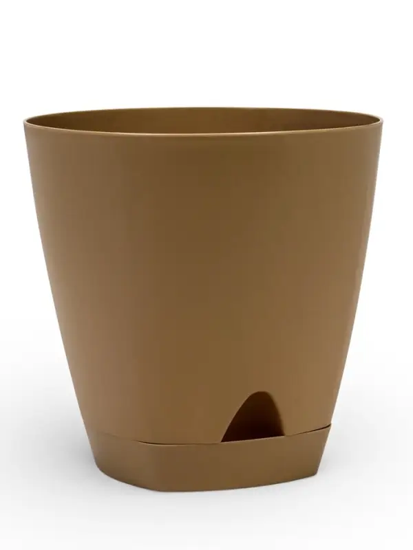 Горшок для цветов с прикорневым поливом Amsterdam, 8 л, цвет молочный шоколад