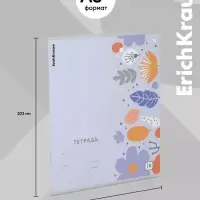 Тетрадь 18 листов в клетку ErichKrause Ikebana, 60 г/м&sup2;, обложка мелованный картон, МИКС