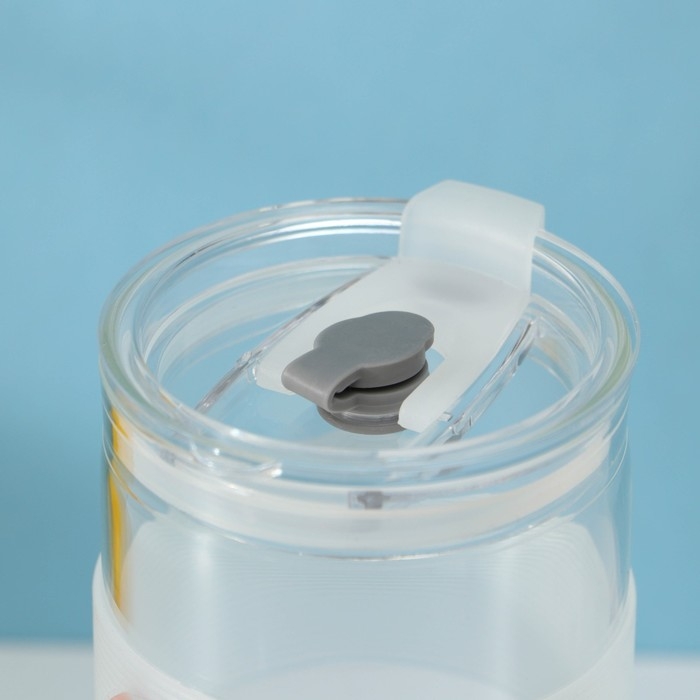 Стакан с крышкой и трубочкой «Фрутис», 410 мл, стекло, МИКС Стакан с крышкой и трубочкой «Фрутис», 410 мл, стекло, МИКС