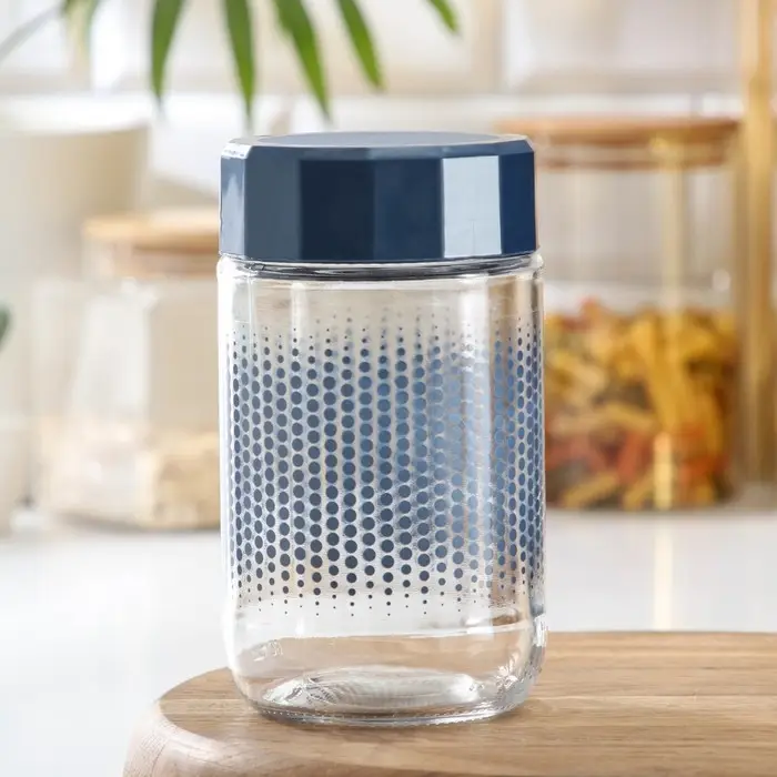 Банка стеклянная для сыпучих продуктов «Круги», 600 мл, цвет МИКС Банка стеклянная для сыпучих продуктов «Круги», 600 мл, цвет МИКС