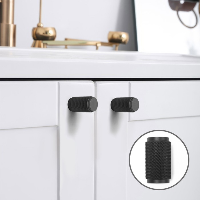 Ручка-кнопка CAPPIO PK331, d=28 мм, цвет черный, 8 шт. Ручка-кнопка CAPPIO PK331, d=28 мм, цвет черный, 8 шт.