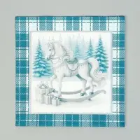 Салфетки бумажные трёхслойные «Скатерть с лошадью на зеленом», 33х33, 20 шт Салфетки бумажные трёхслойные «Скатерть с лошадью на зеленом», 33х33, 20 шт