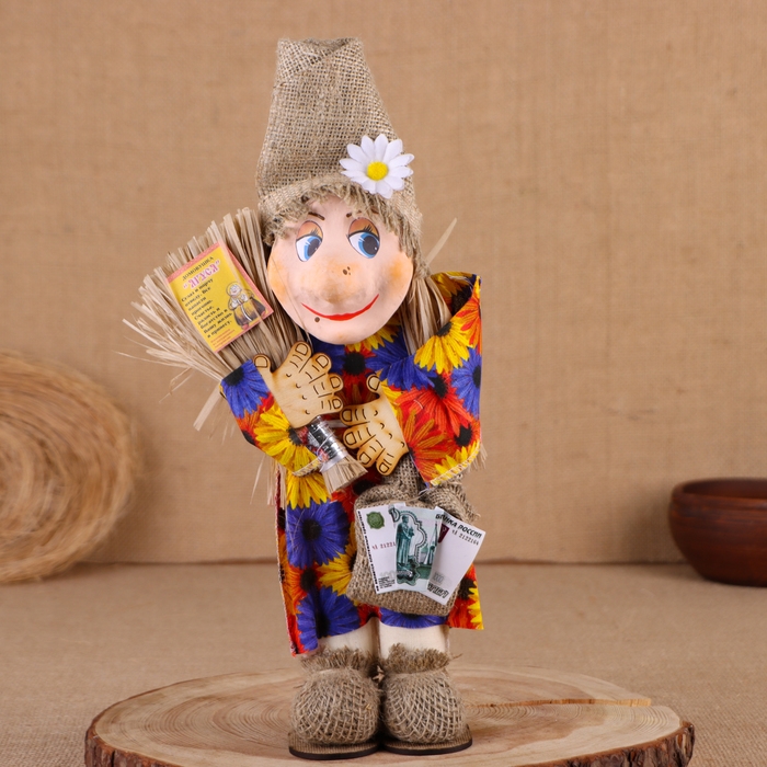 Оберег-домовой Оберег-домовой "Баба яга", 35х20х19 см, микс