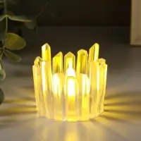 Светодиодная свеча LED - ночник RISALUX &laquo;Снежная королева&raquo;, от батареек 3&times;LR1130, прозрачный, 5.5&times;5.5&times;5 см