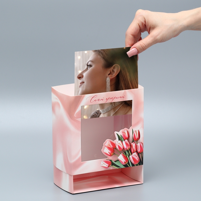 Коробка-фоторамка подарочная складная, упаковка, «Самой прекрасной», 14 х 14 х 8 см Коробка-фоторамка подарочная складная, упаковка, «Самой прекрасной», 14 х 14 х 8 см