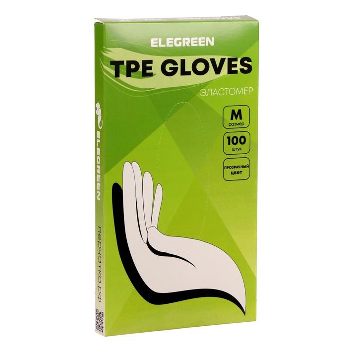 Перчатки одноразовые ТПЭ, 100 шт размер M Перчатки одноразовые ТПЭ, 100 шт размер M
