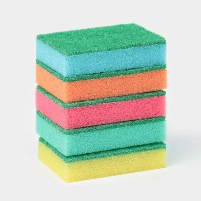 Набор губок для посуды с чистящим слоем Доляна «Супер», 10×7×2.5 см, 5 шт. Набор губок для посуды с чистящим слоем Доляна «Супер», 10×7×2.5 см, 5 шт.