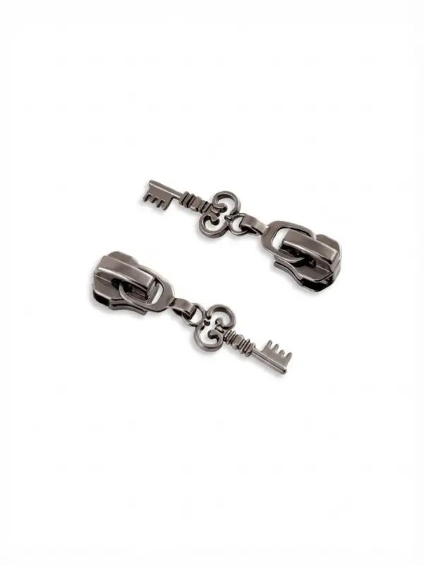 Бегунок для металлической молнии, №5, &laquo;Ключ&raquo;, 10 шт., цвет чёрный никель