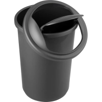 Ведро мусорное пластиковое 12л кругл сер с крышкой-маят металлик 255х360мм