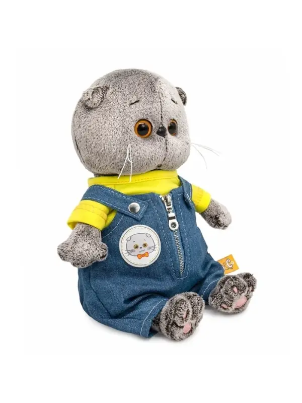 Мягкая игрушка &laquo;Кот Басик baby в комбинезоне деним&raquo;, 20 см