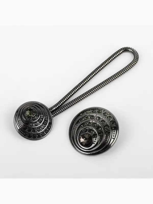 Декоративная застёжка, d = 2,5/3 см, цвет чёрный