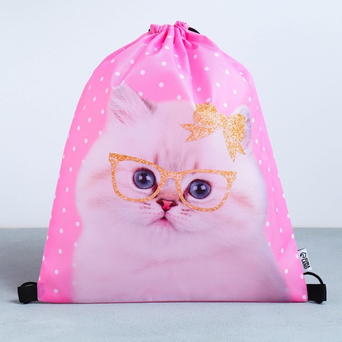Мешок для обуви «Милый котёнок»  болоньевый материал, 30 х 40 см Мешок для обуви «Милый котёнок»  болоньевый материал, 30 х 40 см